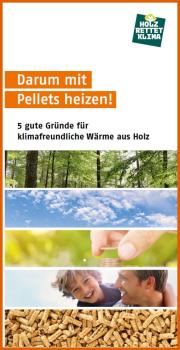 Flyer "5 gute Gründe fürs Heizen mit Pellets" – Paketpreis 50 Stk.